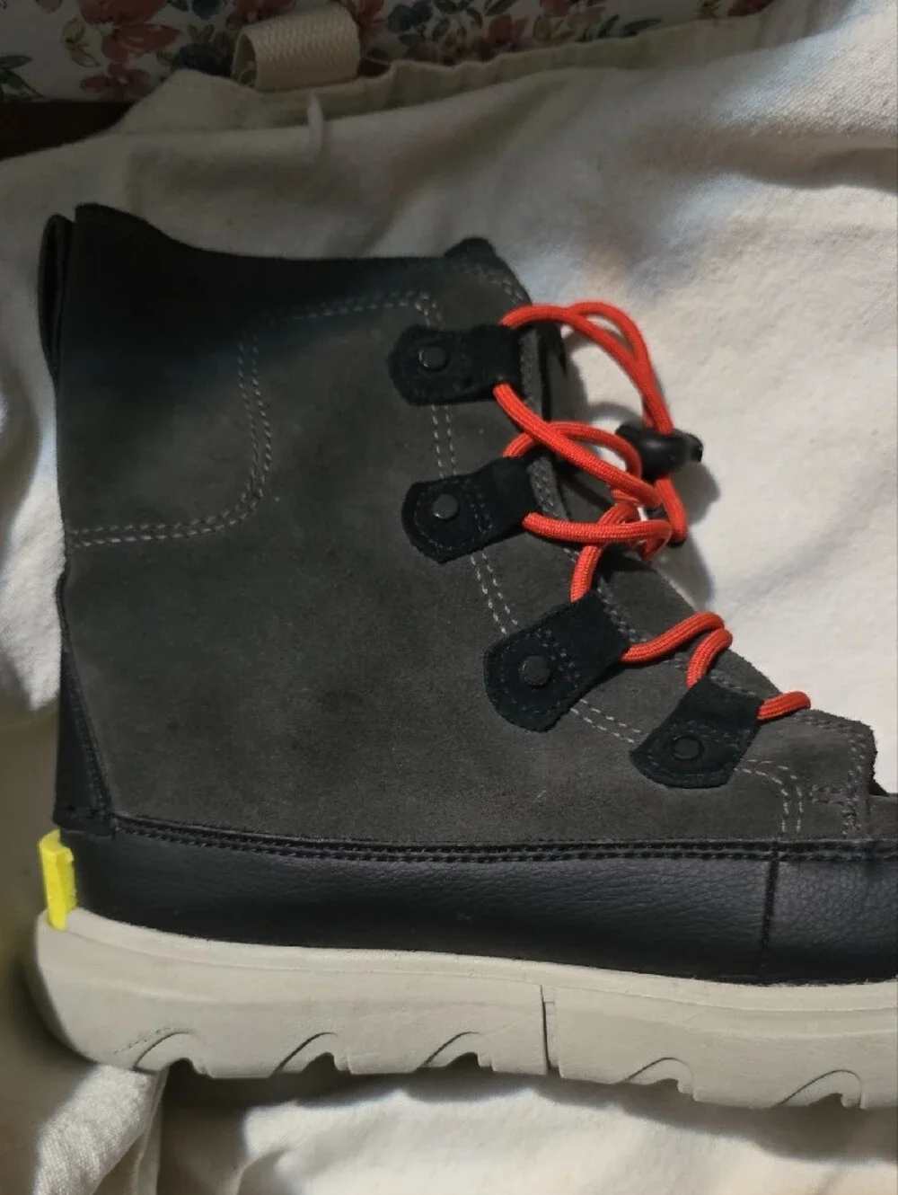 Sorel Kids Gray Suede & Orange Lace Boot